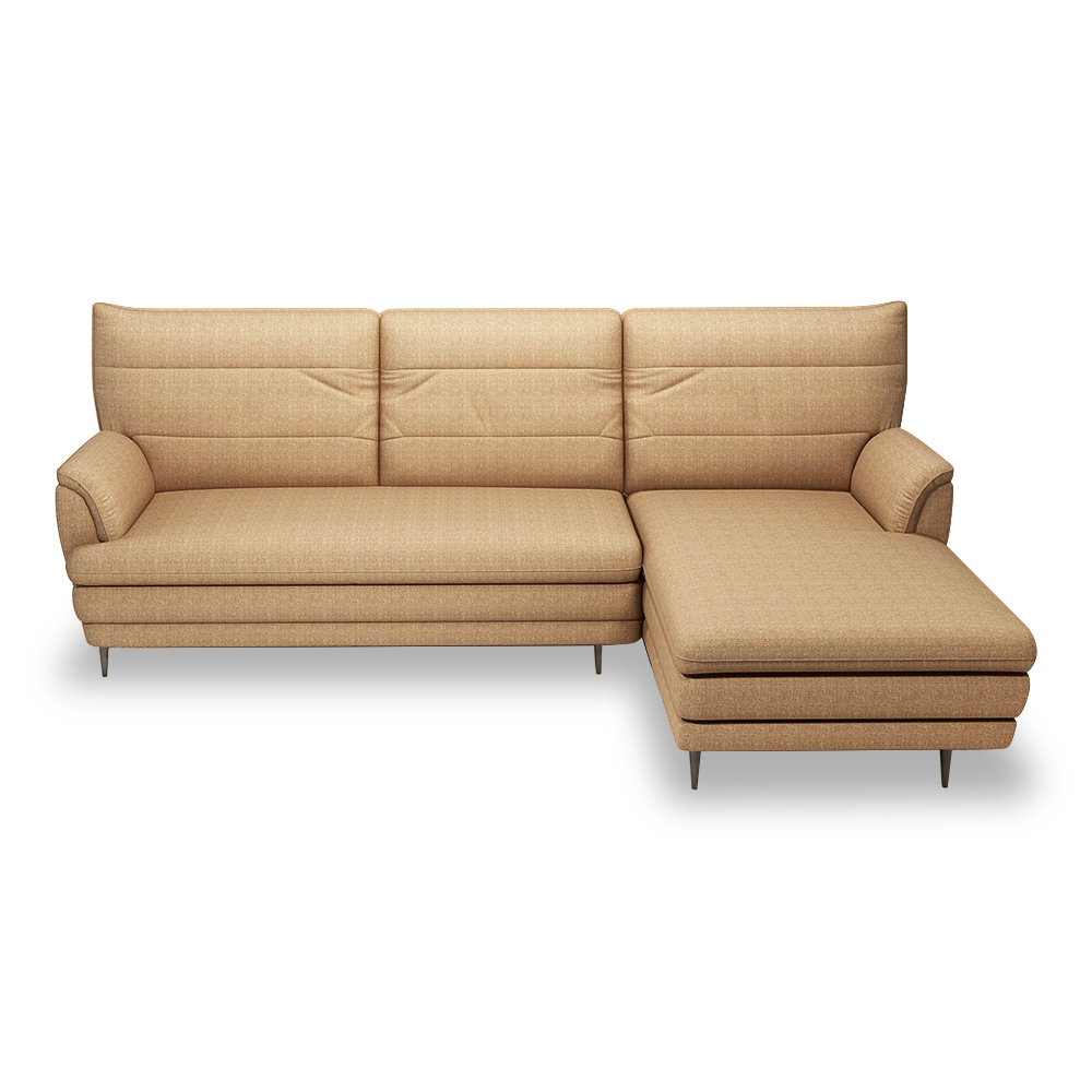 GENERAL - High Back Fabric / Leather Sofa (L-shaped Right)