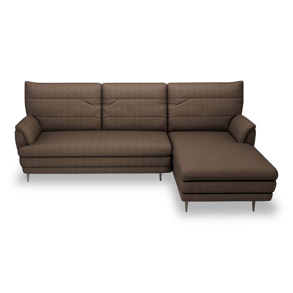 GENERAL - High Back Fabric / Leather Sofa (L-shaped Right)