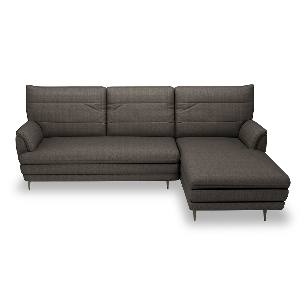 GENERAL - High Back Fabric / Leather Sofa (L-shaped Right)