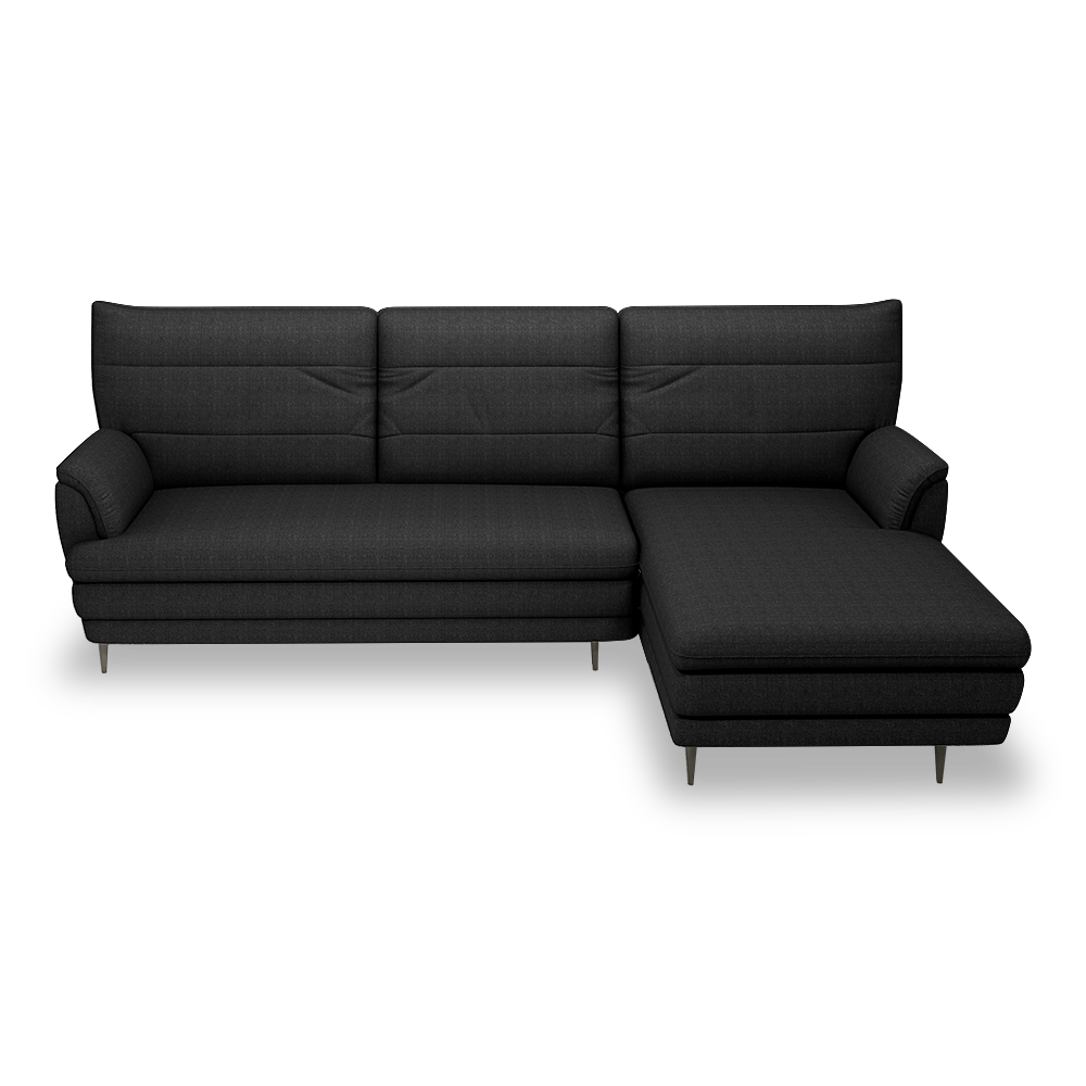GENERAL - High Back Fabric / Leather Sofa (L-shaped Right)