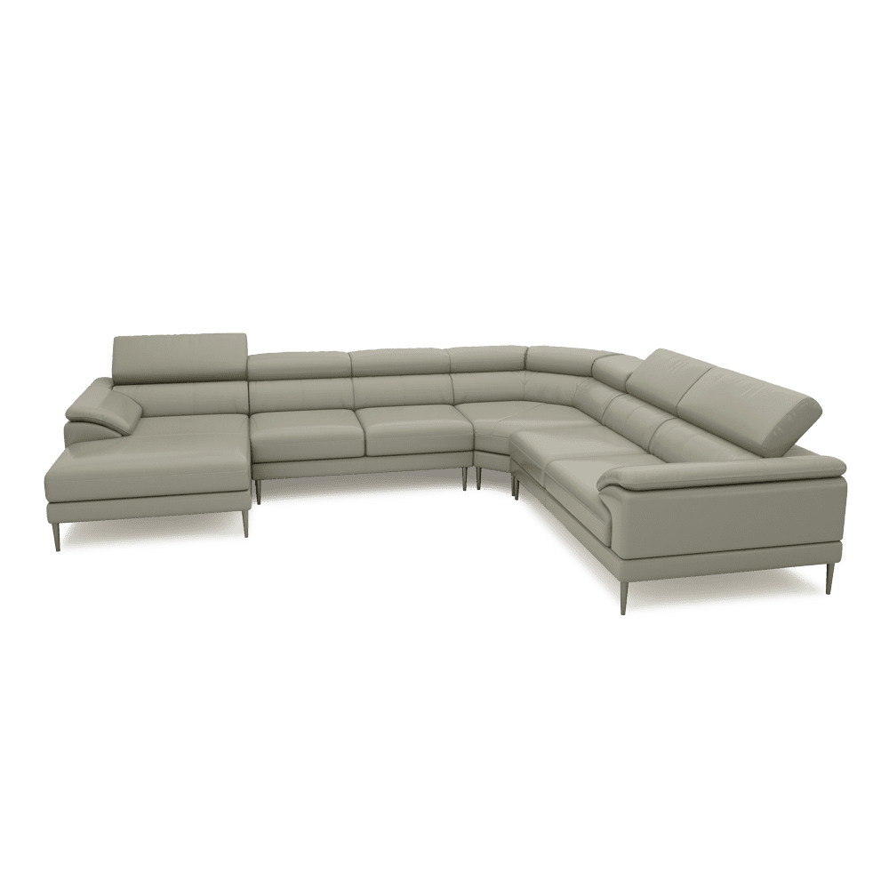 YELDON - Modular Fabric / Leather Corner Sofa