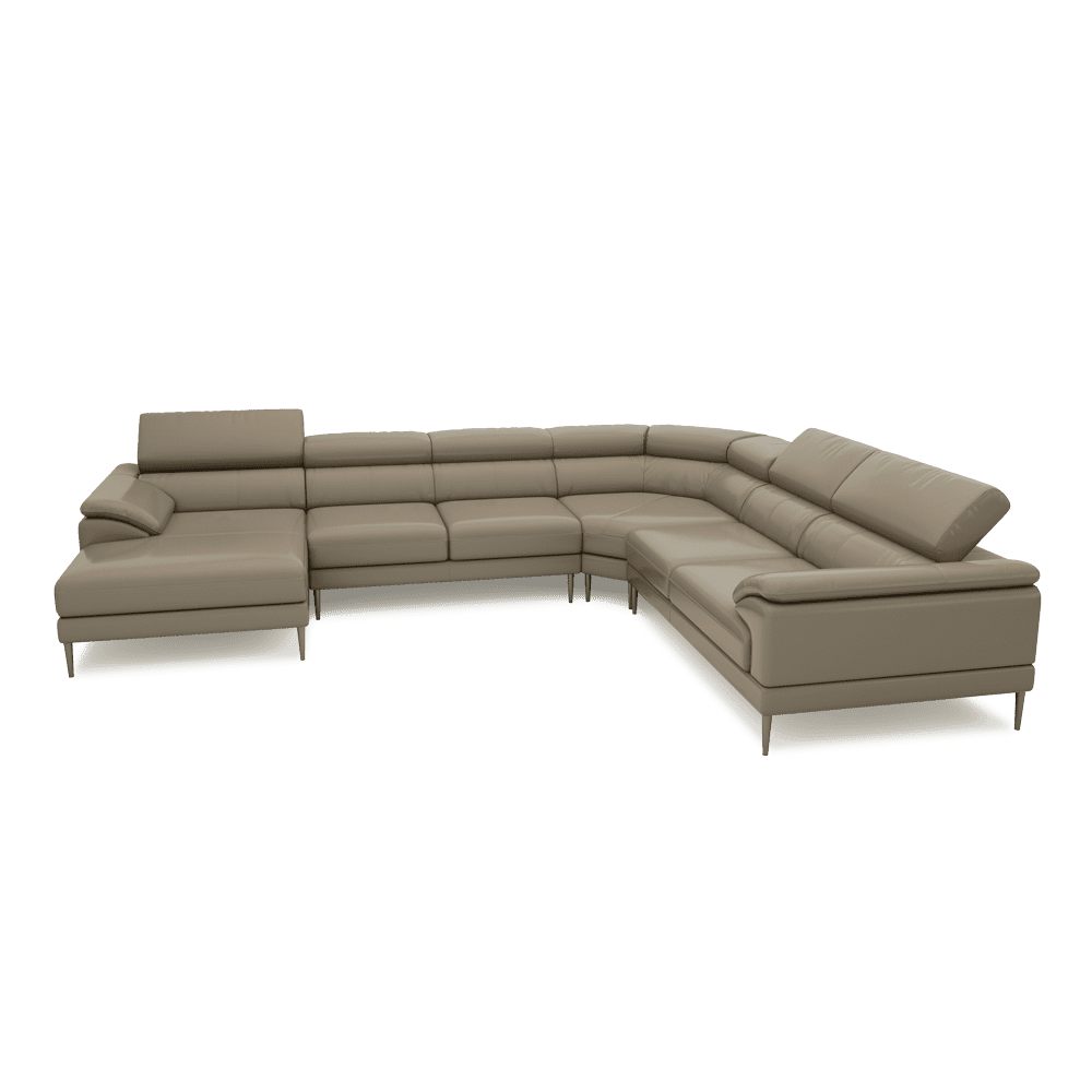 YELDON - Modular Fabric / Leather Corner Sofa