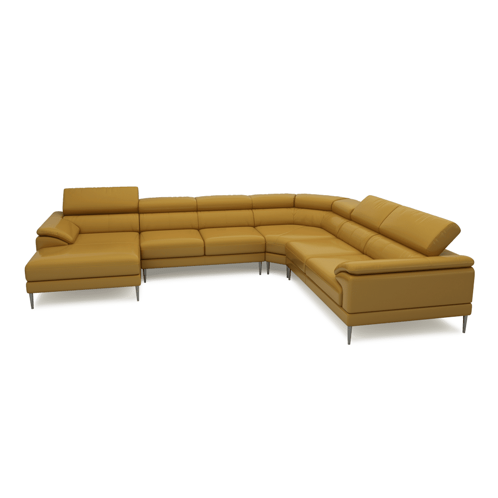 YELDON - Modular Fabric / Leather Corner Sofa
