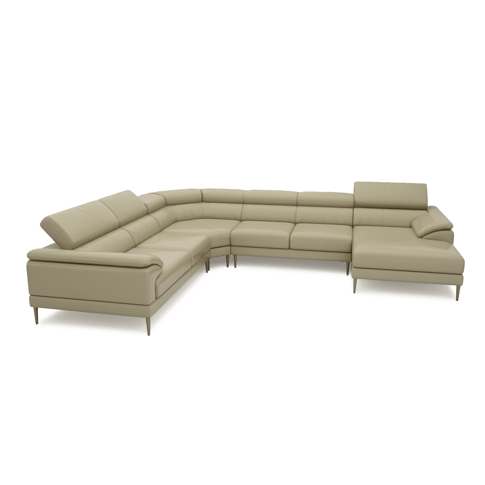 YELDON - Modular Fabric / Leather Corner Sofa