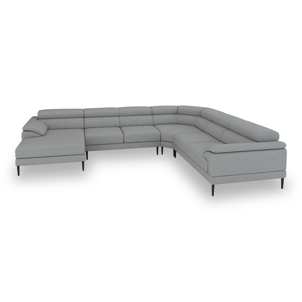 YELDON - Modular Fabric / Leather Corner Sofa