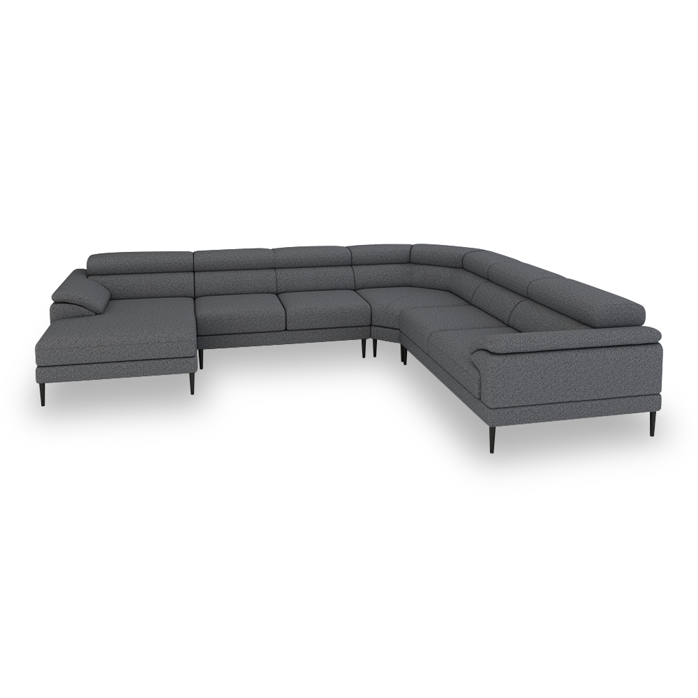 YELDON - Modular Fabric / Leather Corner Sofa