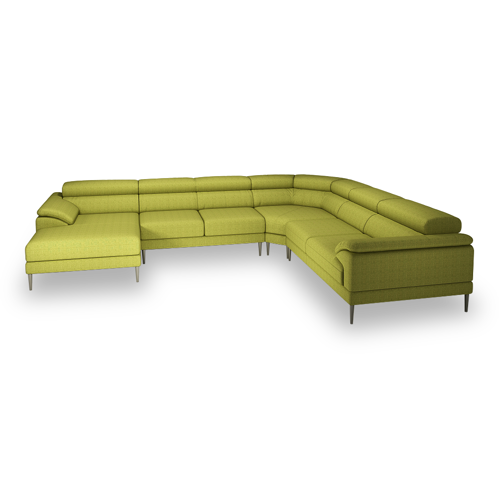 YELDON - Modular Fabric / Leather Corner Sofa