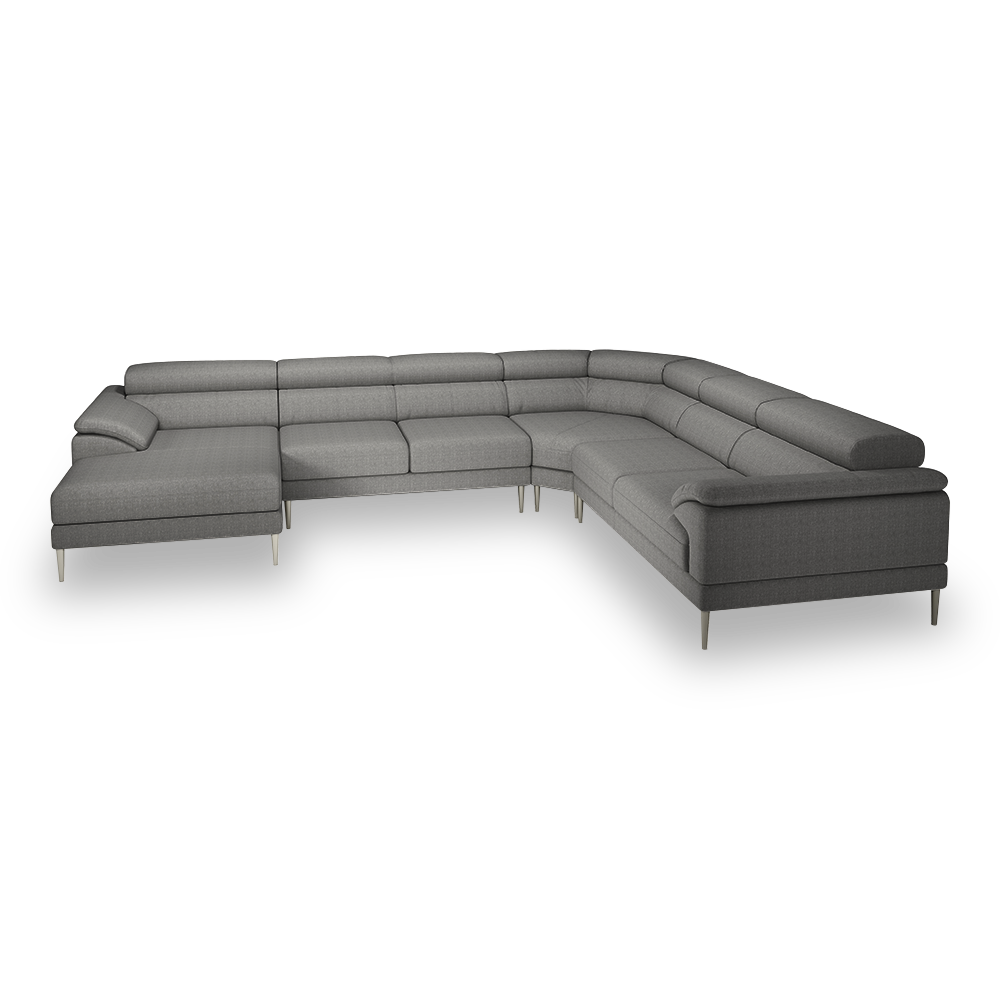 YELDON - Modular Fabric / Leather Corner Sofa