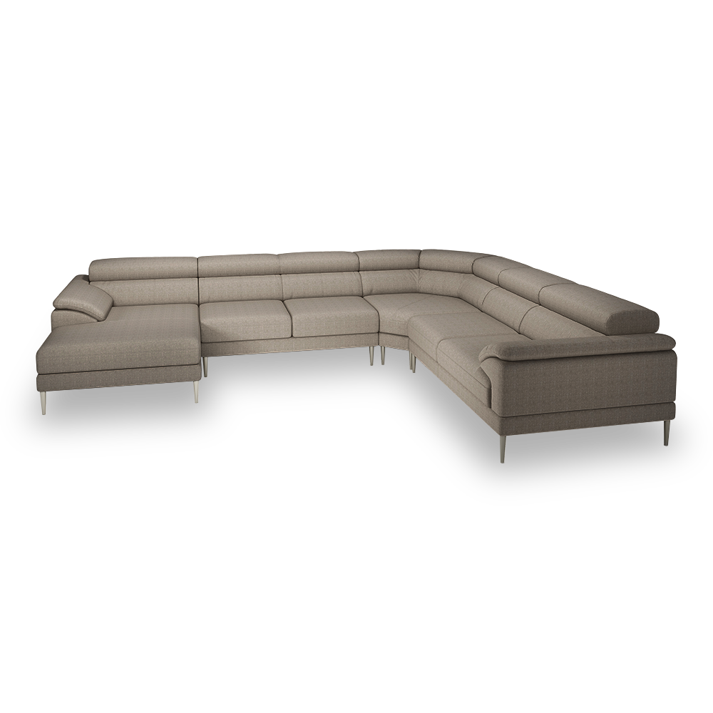 YELDON - Modular Fabric / Leather Corner Sofa