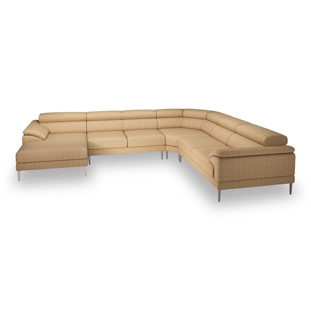 YELDON - Modular Fabric / Leather Corner Sofa