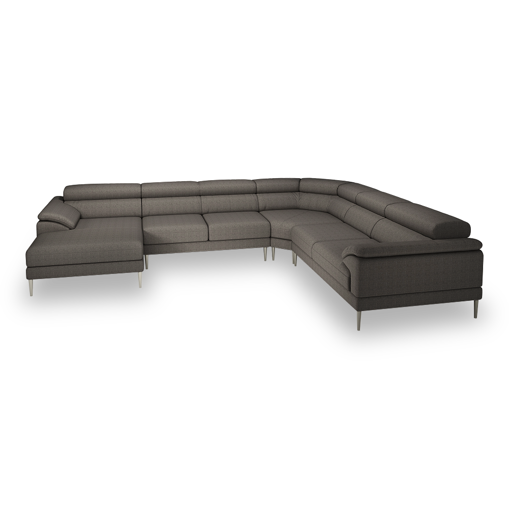 YELDON - Modular Fabric / Leather Corner Sofa