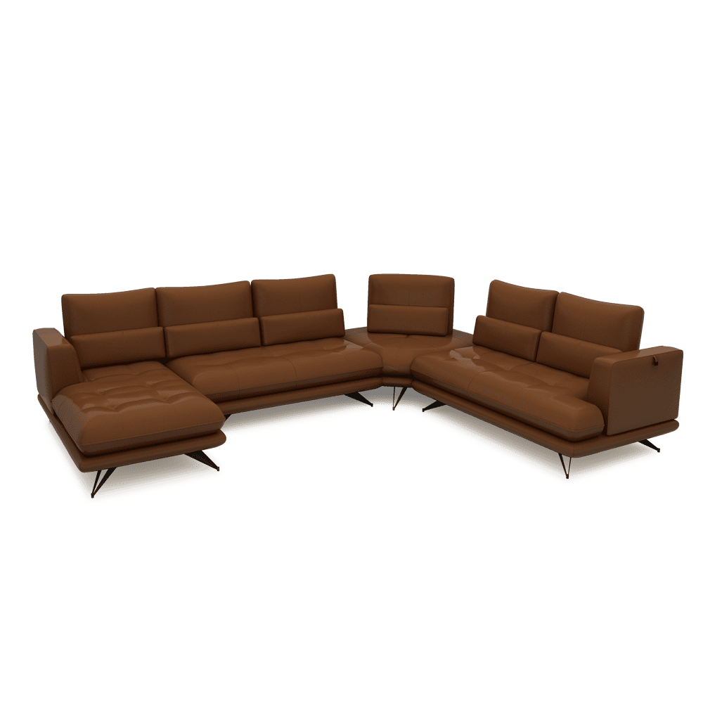 VILLA - Modular Push-Back Fabric / Leather Sofa (Corner)