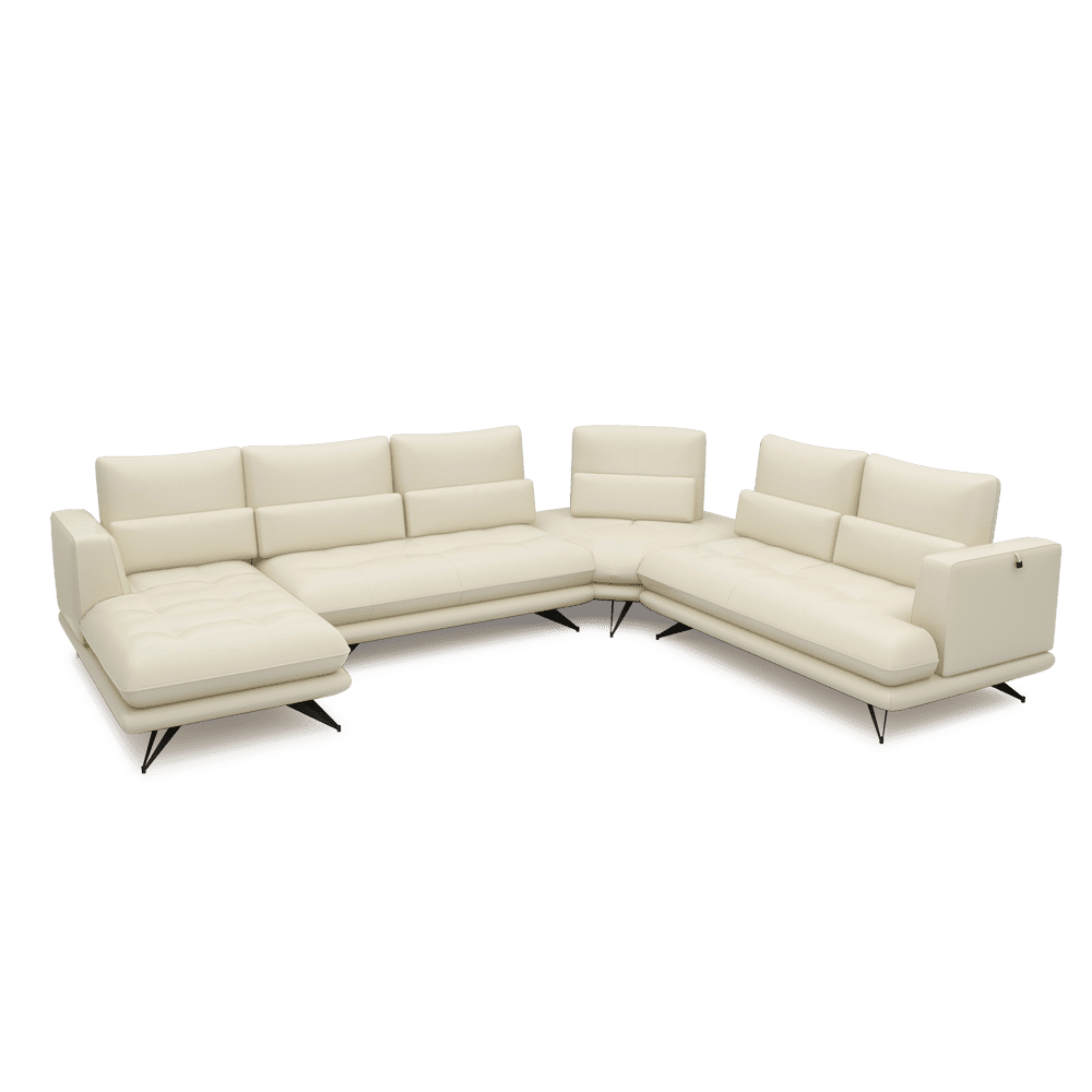 VILLA - Modular Push-Back Fabric / Leather Sofa (Corner)