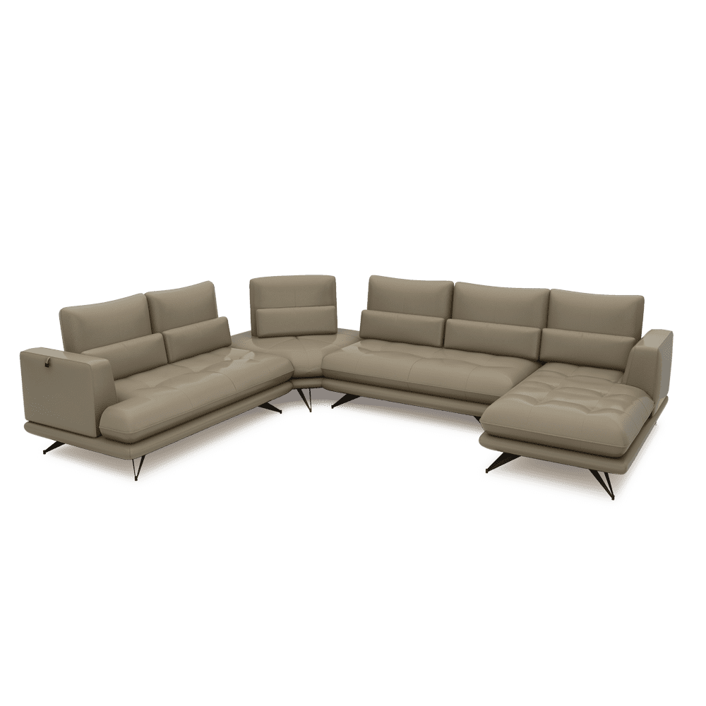 VILLA - Modular Push-Back Fabric / Leather Sofa (Corner)