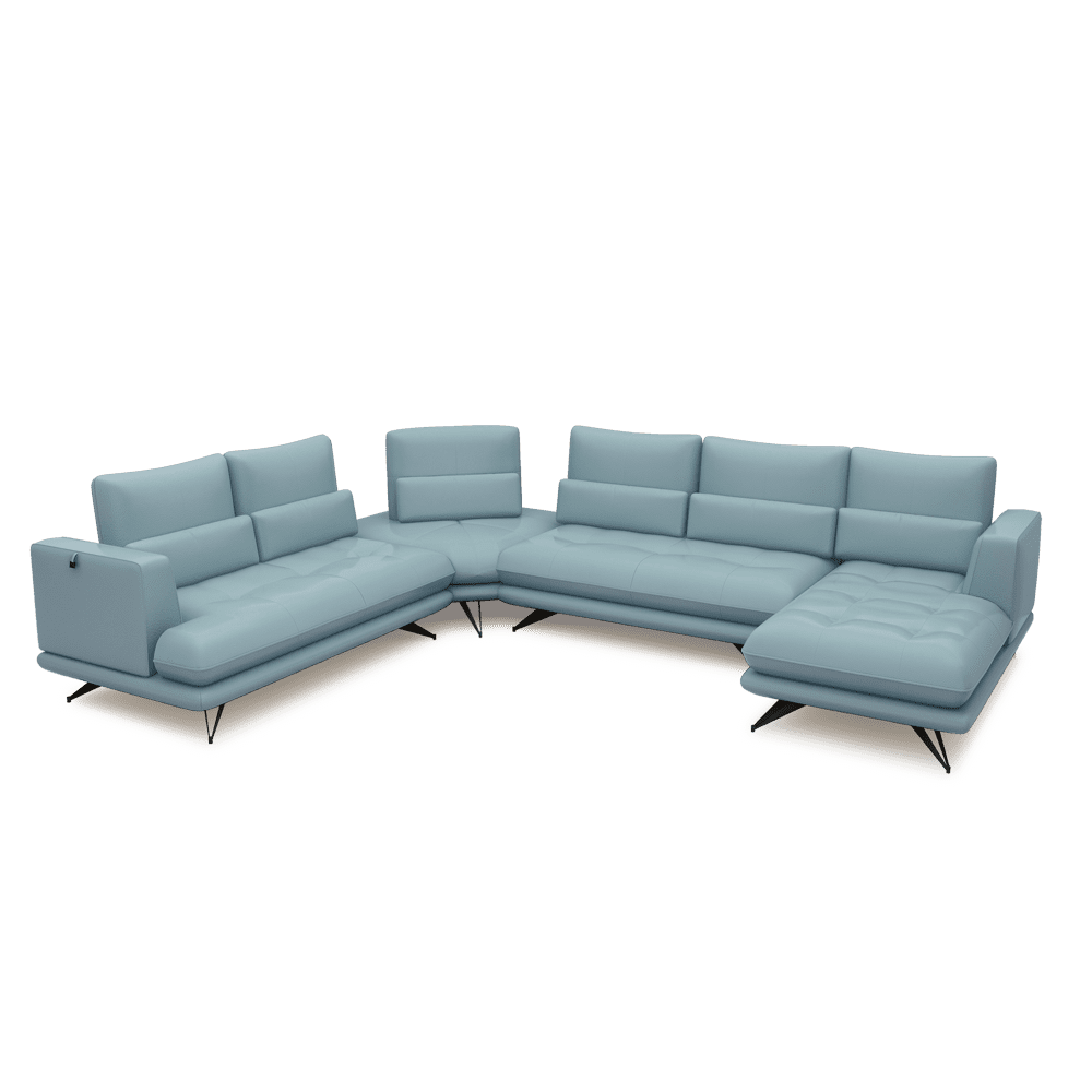 VILLA - Modular Push-Back Fabric / Leather Sofa (Corner)