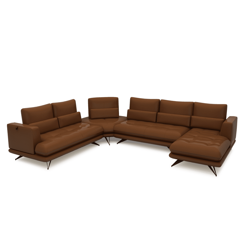 VILLA - Modular Push-Back Fabric / Leather Sofa (Corner)