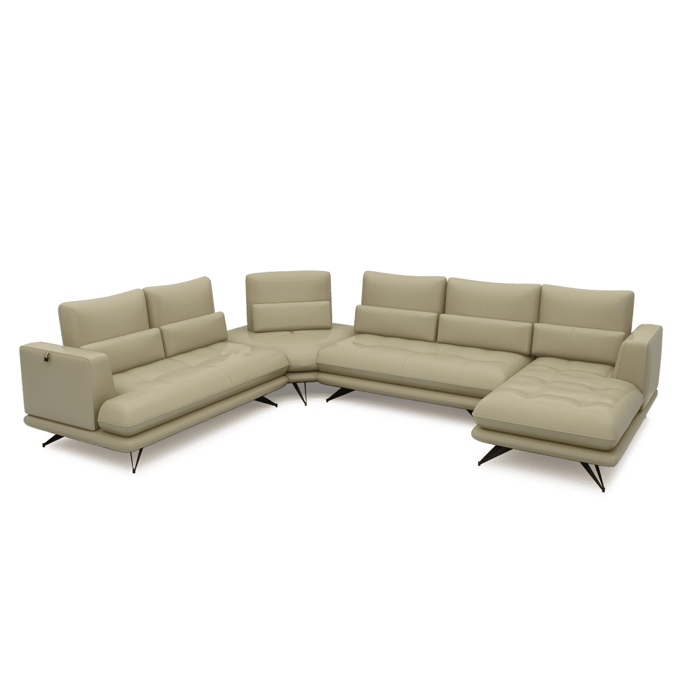 VILLA - Modular Push-Back Fabric / Leather Sofa (Corner)