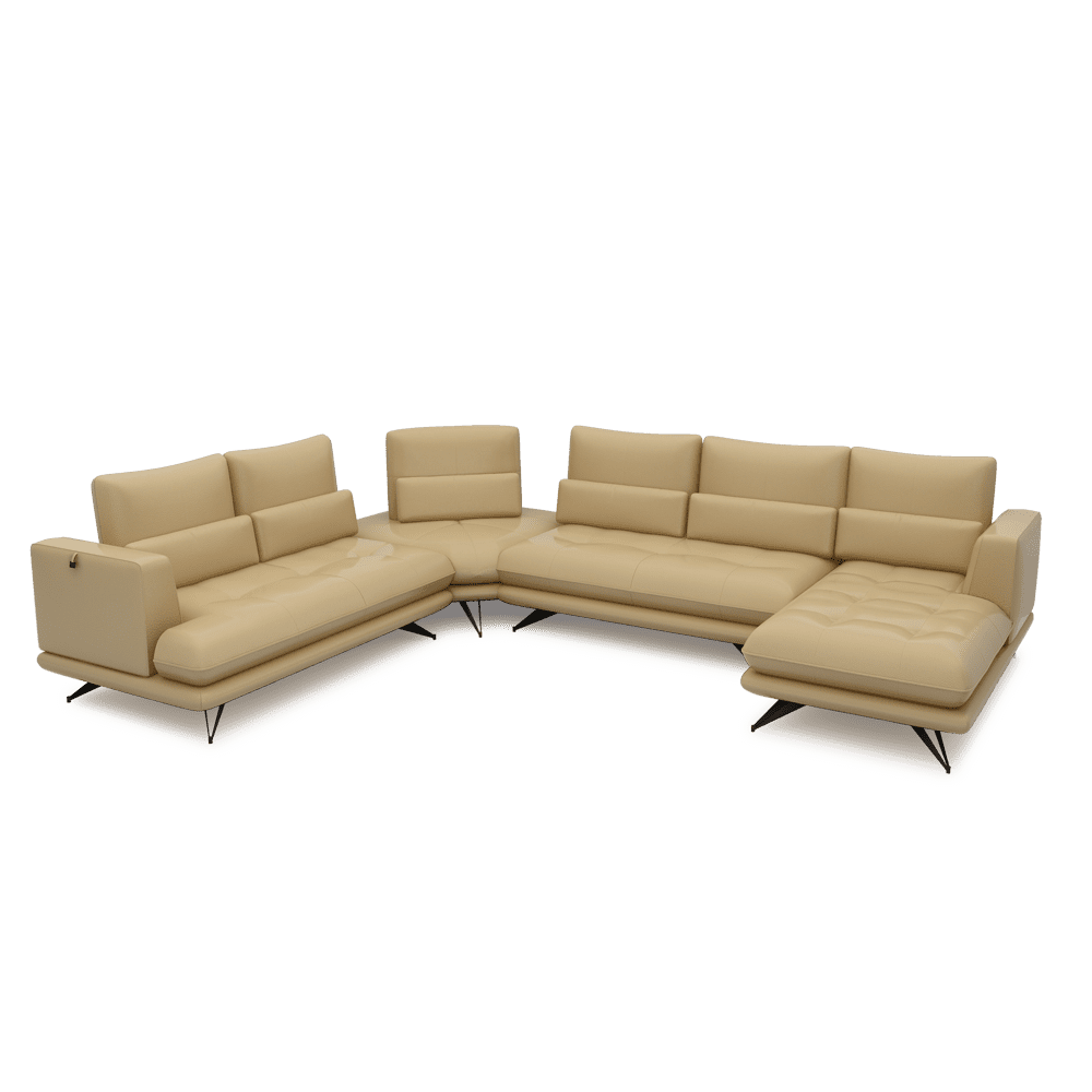 VILLA - Modular Push-Back Fabric / Leather Sofa (Corner)