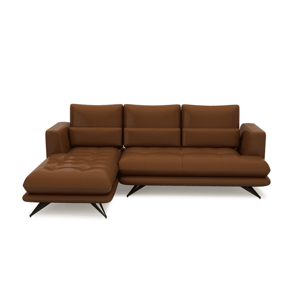 VILLA - Modular Push-Back Fabric / Leather Sofa (L-Shaped)