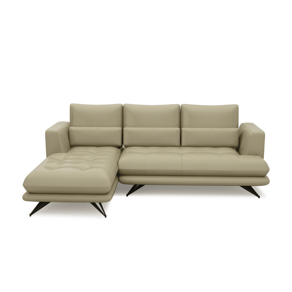 VILLA - Modular Push-Back Fabric / Leather Sofa (L-Shaped)