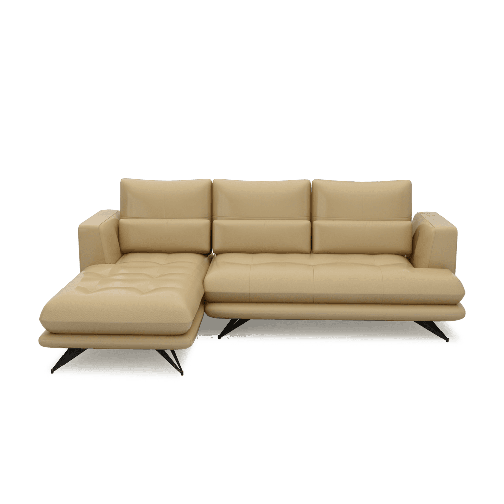 VILLA - Modular Push-Back Fabric / Leather Sofa (L-Shaped)