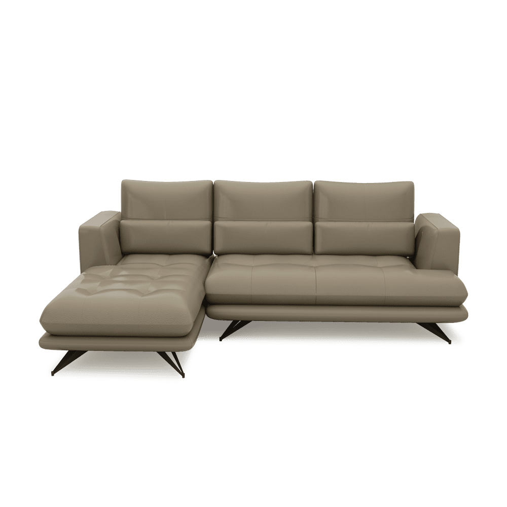 VILLA - Modular Push-Back Fabric / Leather Sofa (L-Shaped)