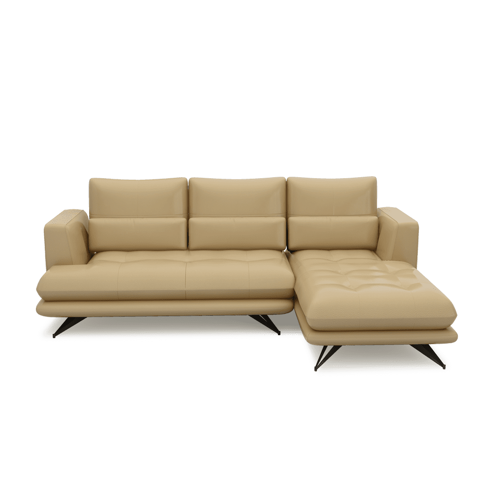 VILLA - Modular Push-Back Fabric / Leather Sofa (L-Shaped)