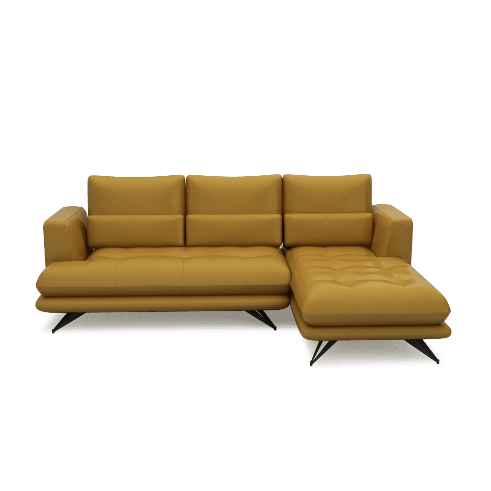 VILLA - Modular Push-Back Fabric / Leather Sofa (L-Shaped)