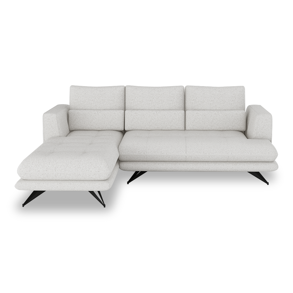 VILLA - Modular Push-Back Fabric / Leather Sofa (L-Shaped)