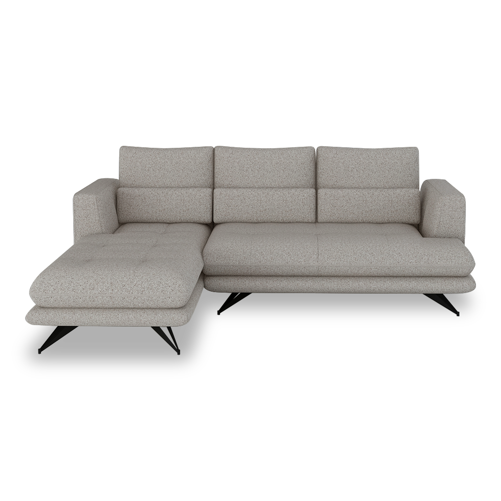 VILLA - Modular Push-Back Fabric / Leather Sofa (L-Shaped)