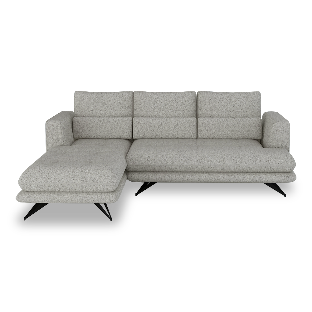 VILLA - Modular Push-Back Fabric / Leather Sofa (L-Shaped)
