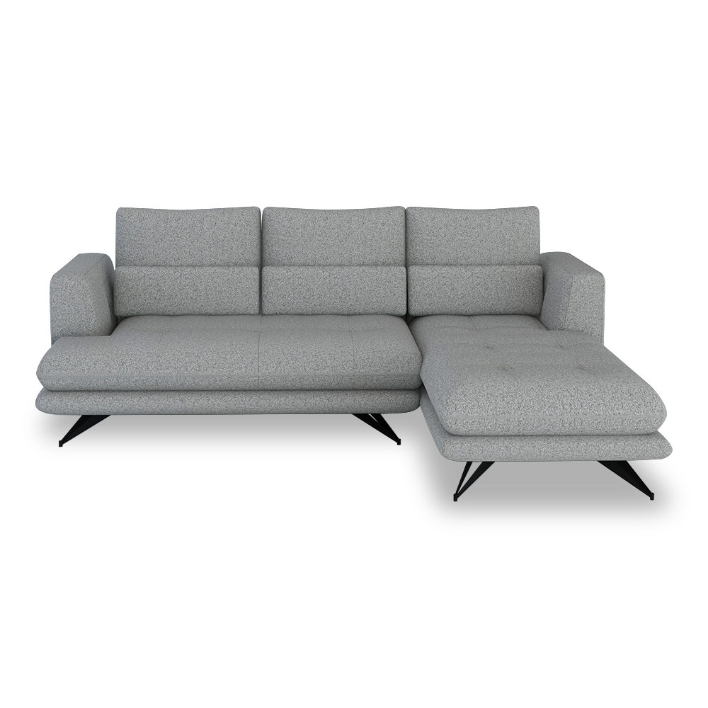 VILLA - Modular Push-Back Fabric / Leather Sofa (L-Shaped)