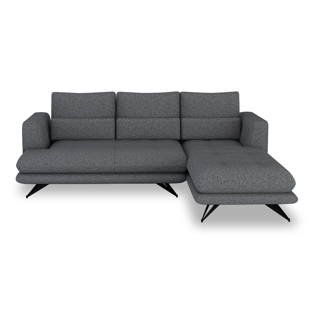 VILLA - Modular Push-Back Fabric / Leather Sofa (L-Shaped)