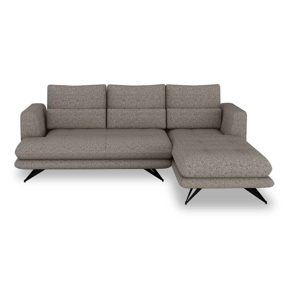 VILLA - Modular Push-Back Fabric / Leather Sofa (L-Shaped)
