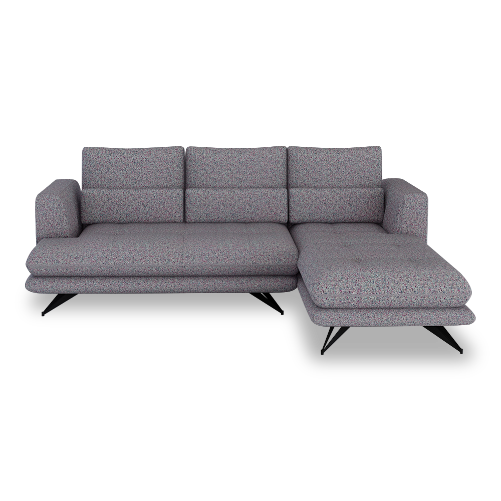 VILLA - Modular Push-Back Fabric / Leather Sofa (L-Shaped)