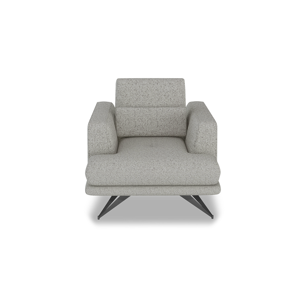 VILLA - Modular Push-Back Fabric / Leather Sofa (1-Seater)