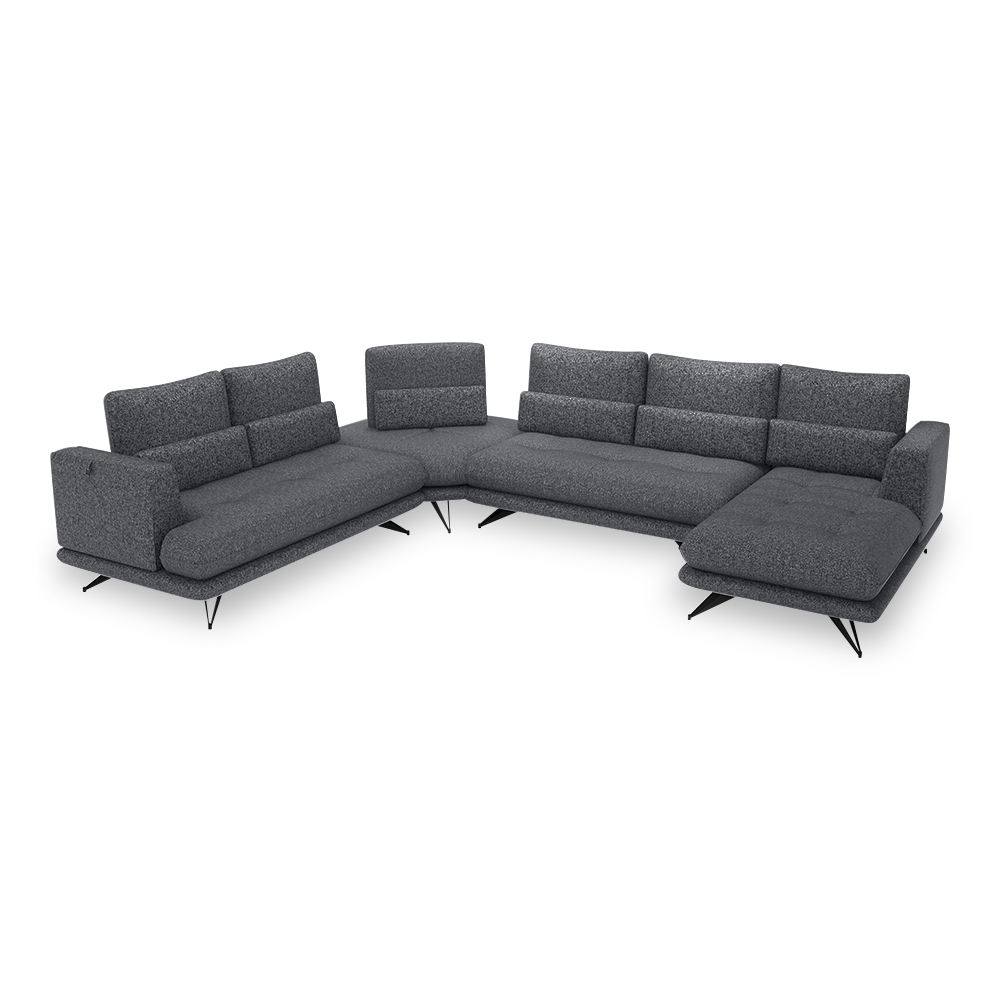 VILLA - Modular Push-Back Fabric / Leather Sofa (Corner)