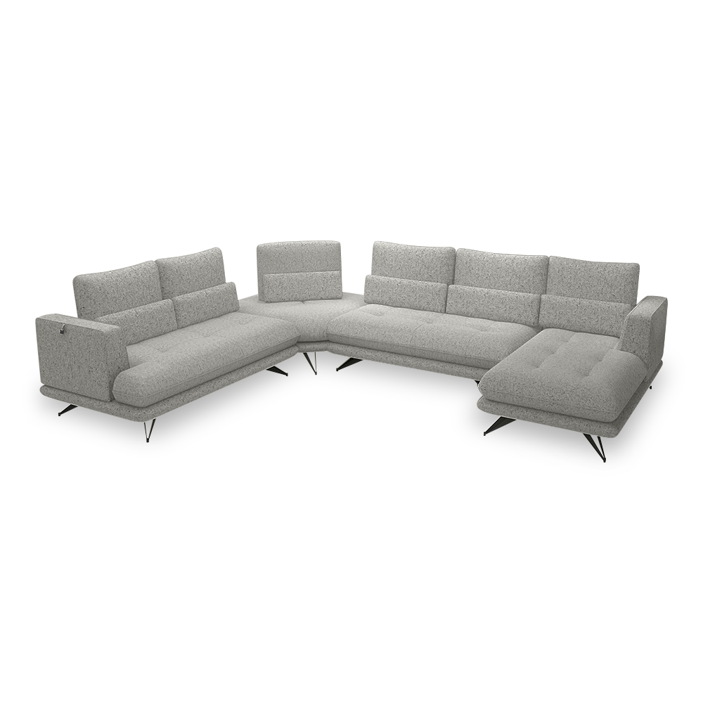 VILLA - Modular Push-Back Fabric / Leather Sofa (Corner)