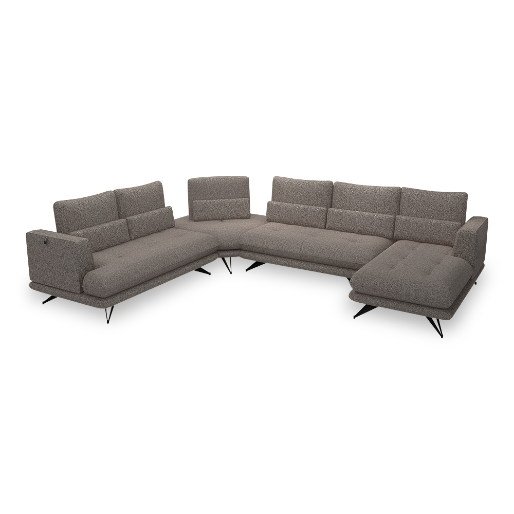 VILLA - Modular Push-Back Fabric / Leather Sofa (Corner)