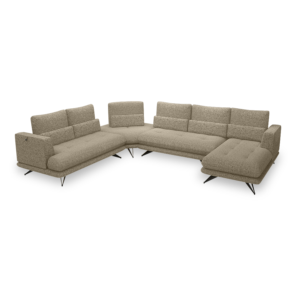 VILLA - Modular Push-Back Fabric / Leather Sofa (Corner)
