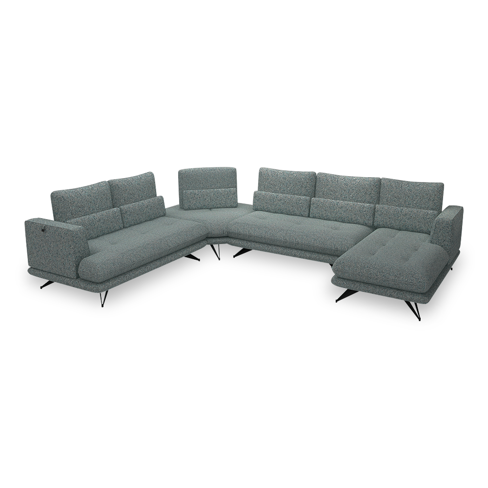 VILLA - Modular Push-Back Fabric / Leather Sofa (Corner)