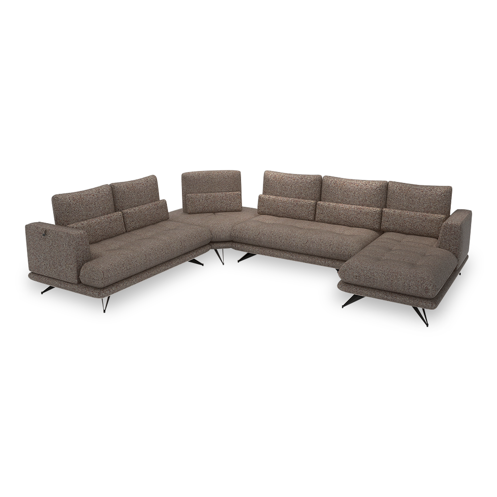 VILLA - Modular Push-Back Fabric / Leather Sofa (Corner)