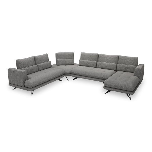 VILLA - Modular Push-Back Fabric / Leather Sofa (Corner)