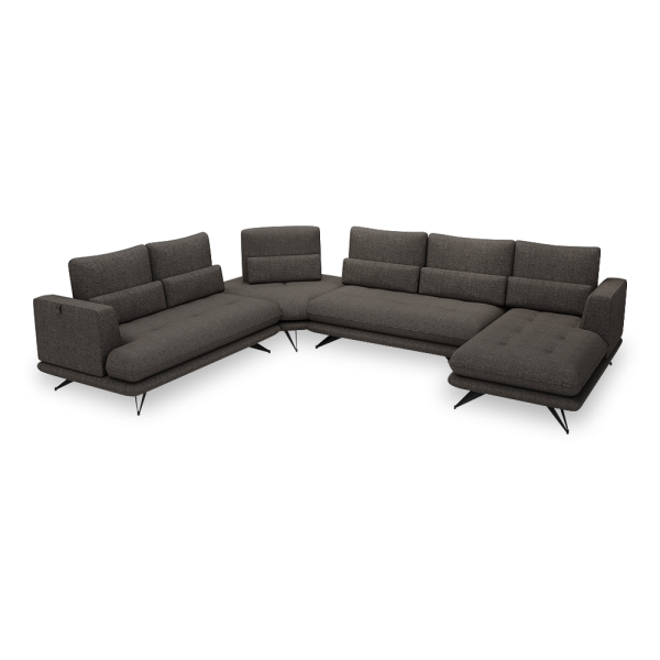 VILLA - Modular Push-Back Fabric / Leather Sofa (Corner)