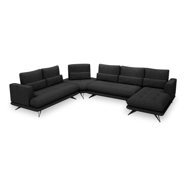 VILLA - Modular Push-Back Fabric / Leather Sofa (Corner)