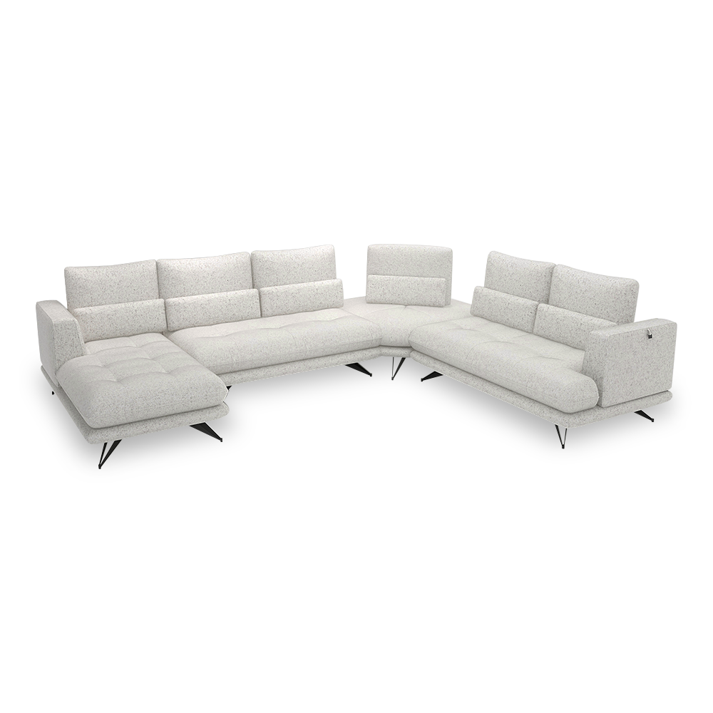 VILLA - Modular Push-Back Fabric / Leather Sofa (Corner)