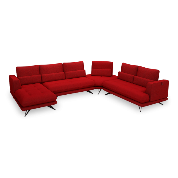 VILLA - Modular Push-Back Fabric / Leather Sofa (Corner)