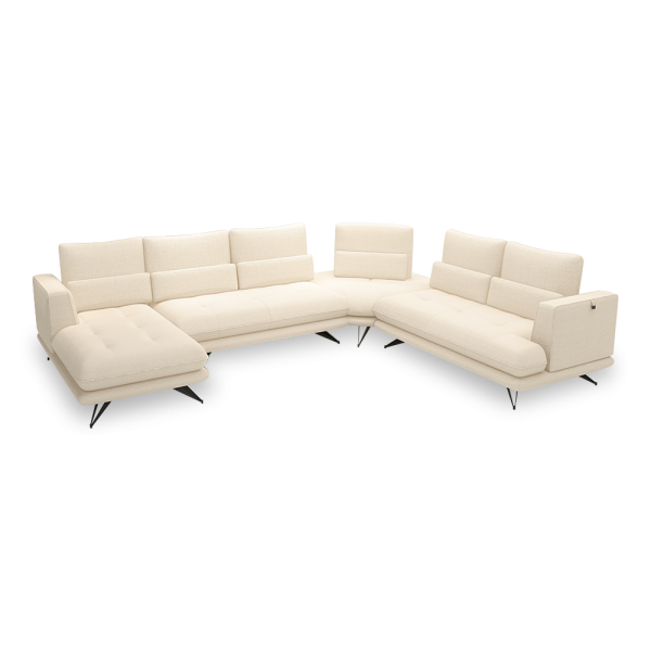 VILLA - Modular Push-Back Fabric / Leather Sofa (Corner)