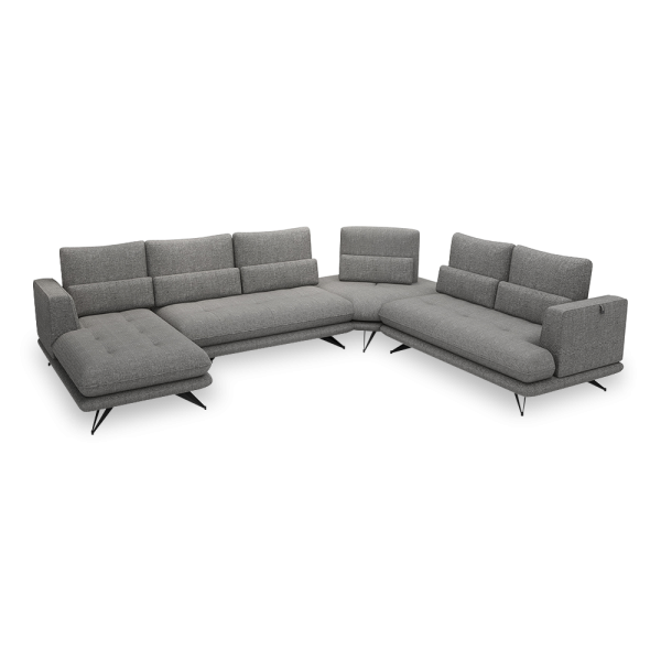 VILLA - Modular Push-Back Fabric / Leather Sofa (Corner)
