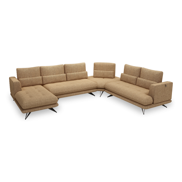 VILLA - Modular Push-Back Fabric / Leather Sofa (Corner)
